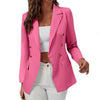 Lapel Long Sleeve Flap Pockets Blazer Women Autumn Office Ladies Double Breasted Blazers Jacket Coats chaqueta mujer