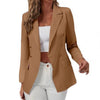 Lapel Long Sleeve Flap Pockets Blazer Women Autumn Office Ladies Double Breasted Blazers Jacket Coats chaqueta mujer