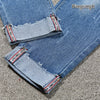 Large size women's denim nine pants 2022 spring and summer high waist hole 5XL Blue women's elastic feet pants 015#