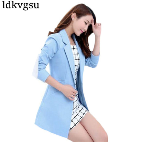 Fashion Long Blazers Suits Jackets for Women 2022 New Spring Summer Korean Slim Business Suit Large Size  Blazer Coats A373