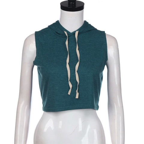 Fashion Loose Hooded Crop Top Female Workout Casual Tank Women's Tops Base Shirt Slim Cropped Women's Blouse Wholesale noJA29