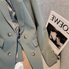 Loose Solid Blazer Office Ladies Women Korea Autumn Jacket Casual Pockets Female Suits Coat Outerwear