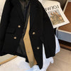 Loose Solid Blazer Office Ladies Women Korea Autumn Jacket Casual Pockets Female Suits Coat Outerwear