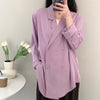 Loose Sweet Classic Solid Color Double-breasted Long Sleeve Casual Chiffon Blazers Women Girl Sun-proof Outwear Jackets