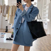 Loose Women Shorts Suits Long Sleeve Blazer & Pencil Mini Skirts Elegant Ladies 2 Pieces Skirt Set 2023