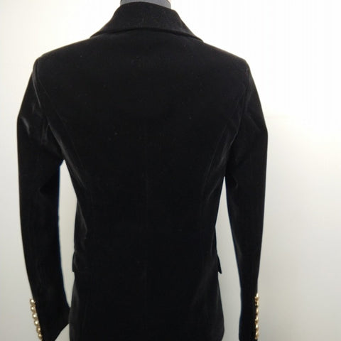 Women Velvet Blazer Classic Double Breasted Notched Collar Office Ladies Formal Female Long Sleeve Coats S-XL