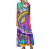 Maxi Dress For Women Summer Casual Print Dress O-neck Sleeveless Loose Long Dress Women Summer Robe Longue Été 2022