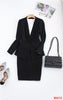 Navy Blue Blazer Women Business Suits with Skirt and Jacket Sets Ladies Work Wear Clothes OL