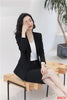 Navy Blue Blazer Women Business Suits with Skirt and Jacket Sets Ladies Work Wear Clothes OL