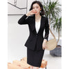 Navy Blue Blazer Women Business Suits with Skirt and Jacket Sets Ladies Work Wear Clothes OL