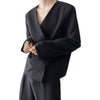 Men's Suit Jacket Casual Style Loose Button Men's All-match Simple Collarless Long-sleeved Short Suit