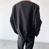 Men's Suit Jacket Casual Style Loose Button Men's All-match Simple Collarless Long-sleeved Short Suit