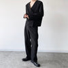 Men's Suit Jacket Casual Style Loose Button Men's All-match Simple Collarless Long-sleeved Short Suit
