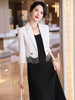 Office Ladies Summer Work Wear Formal Skirt Suit Women Female White Black Slim Two Piece Set