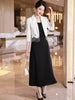 Office Ladies Summer Work Wear Formal Skirt Suit Women Female White Black Slim Two Piece Set