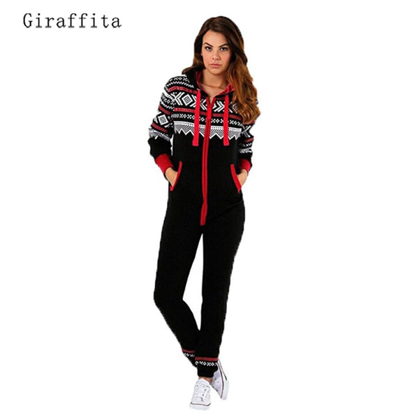 Fashion One Piece Jumpsuit Hoodies Fleece Unisex Women Men Romper Adult Playsuit