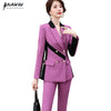 Pants Suits Women Autunm High-End Temperament Business Long Sleeve Patchwork Blazer and Trousers Office Work Wear