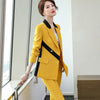 Pants Suits Women Autunm High-End Temperament Business Long Sleeve Patchwork Blazer and Trousers Office Work Wear