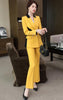 Pants Suits Women Autunm High-End Temperament Business Long Sleeve Patchwork Blazer and Trousers Office Work Wear