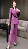 Pants Suits Women Autunm High-End Temperament Business Long Sleeve Patchwork Blazer and Trousers Office Work Wear