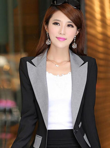 Fashion Patchwork Blazer Women 2022 New Arrival Casual Slim Long Sleeve Single Button Ladies Office Wear Blazer Feminino Jackect