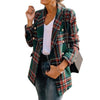 Plaid Women Blazer Coat Retro Button Lattice Jacket Blazer Female Casual Coats Green Red chaqueta mujer пиджак женский