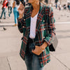 Plaid Women Blazer Coat Retro Button Lattice Jacket Blazer Female Casual Coats Green Red chaqueta mujer пиджак женский