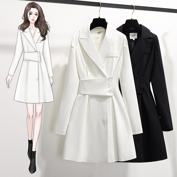 Plus Size Women's Clothing 2022 Spring Autumn Blazers Coats Slim Suit Jackets Women Dress D505