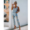 Pocket Tight Jeans Women Pants Overalls Shoulder Strap Jumpsuit Big Size Cotton Temperament Mid-waist Denim Jeans Pants