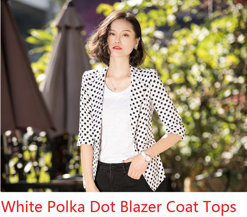 Fashion Polka Dot 2022 Casual Blazers & Jackets Uniform Designs For Business Women Office Ladies Work Wear Female Outwear Tops
