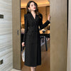 Professional Black Jackets for Women 2023 Notched Neck Blazers Office Clothes Double Breasted  Lady Long Business Suit