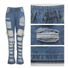 Ripped Jeans For Women Denim Straight Pants Trousers Mid Waist Casual Skinny Jeans Torn Jeggings boyfriend jeans 2022