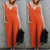 Fashion Romper Womens Dungarees Jumpsuit Spaghetti Straps Pockets Buttons Pants Casual Solid Oversize Loose Overalls Playsuits