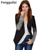 Fashion Sequined Women Party Blazers Suits Plus Size Casual Long Sleeve Blazers For Women Black Patchwork Office Ladies Blazer