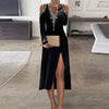 Sequins Halter Long Dress Sexy Shoulderless High Split Women Party Dress Elegant Solid Ladies Long Sleeve Bodycon Dress