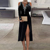 Sequins Halter Long Dress Sexy Shoulderless High Split Women Party Dress Elegant Solid Ladies Long Sleeve Bodycon Dress