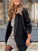 Sexy Stripe Print Slim Mini Dress Spring Fall V Neck Long Sleeve Party Dress Women Elegant Office Ruffle A line Dresses