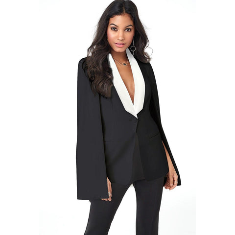 Fashion Sexy ladies blazer cape coat Women Notched neck spring elegant sleeveless vest femme suit jacket Casual cloak jacket