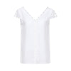Fashion Shirt Women 2022 Loose White Backless Lace Blouse And Tops Summer V Neck Short Sleeve Tunic Tops Debardeur Femme Shirt