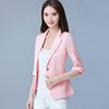 Fashion Short Blazers Women Plaid Three Quarter Business Suits All-match Female Jackets Slim Blazer Suit 2022 Summer Feminino
