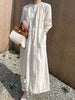 Simple Collar Waist Zipper Long Windbreaker Coat Women's Spring Temperament Mid-Sleeve Thin Cardigan Windbreaker
