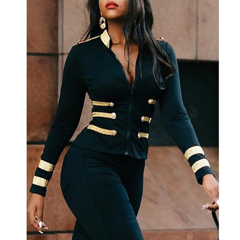 Slim Short Coat Blazer Women Patchwork Zipper Coats OL England Style Work Outfits