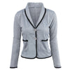 Fashion Slimming Full Sleeve Casual Notched Solid Short Pockets Small Coat Temperament  Office Lady  Lady Wear Blazer