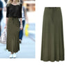 Slit Belted Maxi Skirt Women Pleated Long Skirt Autumn Winter High Waist Vintage A-Line Skirtsnew
