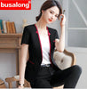 Spliced women skirt suits set elegant Business formal short sleeve office ladies plus size work uniforms grey red black