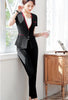Spliced women skirt suits set elegant Business formal short sleeve office ladies plus size work uniforms grey red black
