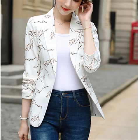 Spring Casual All-match Women Blazers Jackets Work Office Lady Suit Autumn Korea  Slim Business Short Blazers Coat