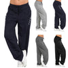 Fashion Spring Casual Women's Pants Solid Loose Drawstring Female Straight Trousers Plain Warm Pants For Women Plus Size