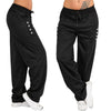 Fashion Spring Casual Women's Pants Solid Loose Drawstring Female Straight Trousers Plain Warm Pants For Women Plus Size