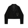 Star Brooch Notched Short Blazer Coat Women 2022 Autumn Korean Long Sleeve Crop Jacket veste Female Outerwear Chic Tops